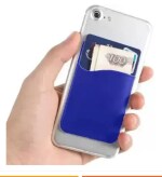 Tech Gear Back Cover for Phone Card Holder, Silicone Adhesive Stick-on ID Credit Card Wallet Phone Case Pouch (Blue, Flexible, Silicon, Pack of: 1)