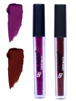 bq BLAQUE Matte Liquid Lip Gloss Combo of 2 Lipstick # 103-106 (8 ml, Purple Affair & Chocolate Mood)