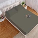 HOKIPO Elastic Fitted Bedsheets King Size 78 x 72 inches with 2 Pillow Cover, Dark Grey (IN-639-DGRY)