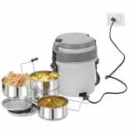 Cello Newton Electric Plastic Lunch Box with 4 Containers (Grey)