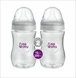 Beebaby White Ease Wide Neck Baby Feeding Bottle with Anti-Colic Teat (Pack of 2) - 300 ml