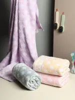 BRODLOOM Bath Towel Printed Cotton 450 GSM Pink Towels for Hair Bathing Home Men & Women