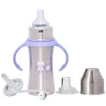 Adore Trion 3 in 1 Stainless Steel Sipper with Twin Handle 250ml- Purple Owl