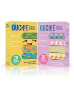 Aya Papaya Ouchie Yellow And Lavender Printed Cotton Bandages 20 Stripes (Pack Of 2)
