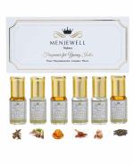 Menjewell Set Of 6 Attar Gift Pack (6 x 3 ml) Long Lastings Attar For Men (Woody)