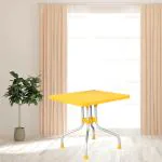 NILKAMAL ORCHID PREMIUM 4 SEATER SQUARE FOLDING ALUMINIUM LEGS DINING TABLE MUSTARD YELLOW