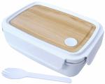 Toyshine Wood Finish Lunch Box Thermal Stainless Steel Tiffin Box for Kid Adult - 800 ML - White