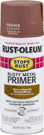 Rust-Oleum STOPS RUST 7769830 Rusty Metal Primer Spray Paint Brown, 340 grams