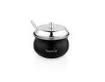 SEGOVIA Multipurpose Ghee Pot perfect for Oil |Sauces |Salt, Tea| Coffee |Sugar |Spice - 375 Steel Utility Container (Black)