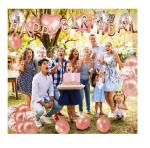 Festiko Rose Gold Birthday Decoration Party Set Balloon Tassel Happy Birthday Banner Birthday Party Set