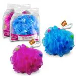Majestique Shower Puff Bath Sponge Loofah - Shower Essential Skin Care 2Pcs - Color May Vary