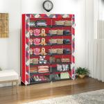 Xivil 2 door 14 Shelves Red Printed Collapsible wardrobe