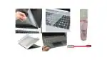 Anjo Combo 15.6 inch Laptop Screen Guard, Keyguard, Laptop Skin, Gadget Cleaner & LED (Transparent).