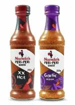 Nando's Peri Peri Chilli Sauce - XX Hot 250g + Garlic 250g, Pack of 1 Each, Product of Netherlands