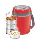 Milton Red Stainless Steel Futron Electric Lunch Box, 360 Ml