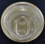 MADHULI Multipurpose Traditional Silver Round and Oval Plastic Serving Tray 46 x 46 x 5 cm (Pack of 3)