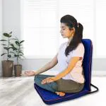 Kawachi Folding Relaxing Buddha Yoga Meditation Chair Back Support Reading Floor Chair Blue