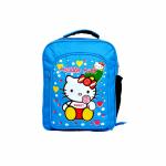 Craft Bazar Polyester Cartoon Hello Kitty Print 3 Compartment School Bag with 1 Bottle holder, Kids School Backpack, Waterproof Lightweight Spacious Casual School Bag for Girls (20L, Sky Blue)