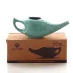 2activelife 225 Ml Water-Ceramic Neti Pot with Handle, Neti Pot Sinus Rinse Premium Grade, Dishwasher Safe,with 5 Sachets of Neti Salt(Turquoise Color)