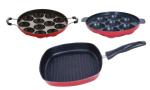 Nirlon 3 pcs of Non-stick Dishwasher Safe Pot and Pans Cookware Set