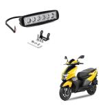 KOZDIKO 6 LED Rectangular Fog Light Bar Spot Beam White Light For TVS NTORQ 125