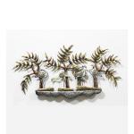 Malik Unique Handpainted Iron Swan Wall Art With Led , Brown