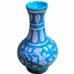 Craft Park Blue Pottery Handmade Ceramic Decorative Flower Pot/Vase/Surai-6 Inch (Sky Blue)