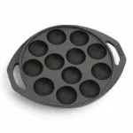 Lucid by Esspy Pre-Seasoned Cast Iron Paniyaram Pan, Ponganalu Pan | 12 Pit Induction Friendly | Nonstick Appe/Paddu Pan, 100% Pure & Toxin-Free, No Chemical Coating.