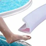 Metreno 2 Meter Water Stopper for Kitchen Sink Slab Corner and Bathroom Floor Threshold Water Dam Barrier Silicone Strip for Shower Floor Tiles Water Stopper Tapes with Glue(White)