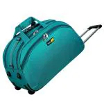 Skyline Green Polyester-Nylon 20 Inch Luggage Travel Duffel Trolley Bag with 2 Wheels