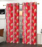 Dc Decastle 243 cm (8ft) Door Curtain (Red, Pack of 2)