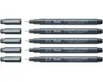 Pentel Pointliner Drawing Pen | Durable Tip & Acid Free Ink | Water And Fade Resistant Pigment Ink | Black (5, 0.2)