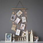 Vah Multicolor Wooden Hanging Photo Display Collage Organizer With Wood Clips Led Light Photos