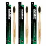 SmiloShine Bamboo Charcoal Toothbrush pack of 3