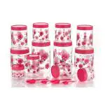 UNICEPT Plastic Storage Container-Pink (250ML,500ML,750ML,1000ML,1500ML,2000ML-each of 2,SET OF 12)