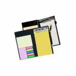 COI memo neon Pink Note Book with Sticky Notes & Clip Holder in Diary Style (White and Blue)