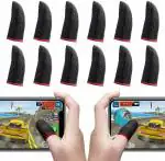 Kimast Black Nylon Safety Gloves Finger Sleeves (Pack Of 14)