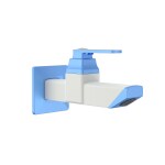 RN PTMT Long Body Foam Flow Tap for Kitchen Sink | Tap for Bathroom & Basin faucet With Flange Wall Mount (White-Blue Dual) _RNABP19A33