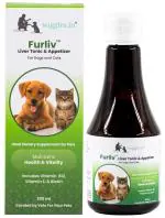 Furliv Liver Tonic for Dogs Cats Appetite Booster, 200ml - Multivitamin Appetizer Pet Syrup - Rapid Healing, Aids in Digestion, Ensures Growth