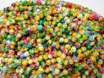Goonmala Glass beads Multicolour 8mm round for bracelet, Rakhi, Jewellery making, Multicolour 90 pieces