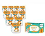 Meechu Small Size (S) Taped Baby Diapers ( 4 to 8 Kgs ) , Combo Pack Of 10 , 50 count + With One 24 Pulls Wipes Free