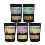 Kanidha Millets Combo Pack 2.5 Kgs. Little, Kodo, Foxtail, Barnyard and Proso Millets. (Pack of 5 x 500 gms each) Dehusked and Unpolished Millets.