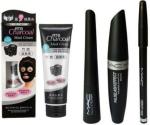 Lenon Beauty Combo 3 In 1, Eyeliner, Mascara, Eyebrow Pencil, & Charcoal mask (4 Items in the set)