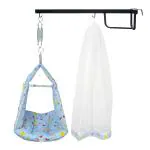 Made2Craft Baby Swing Cradle with Mosquito Net - Blue