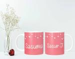 NH10 DESIGNS Heart Design Sasuma Sasur Ji Printed Couple Coffee Mug for Birthday, Wedding Anniversary Gift Family Couple Mug, Set of 2 (Microwave Safe Ceramic Tea Coffee Mug-350ml) (FMCP2WMV 195)