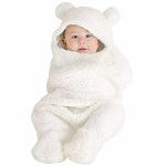 BeyBee White 3 in 1 Baby Blanket Wrapper cum Sleeping Bag 68 cm x 72 cm (0-9 M)