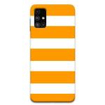 MobiEra Samsung Galaxy M51 White Orange Design Plastic Hard Case Cover