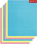 Whinsy Pack of 15 Cellulose Based Easy to Use & Resuable Multicolor Cleaning Sponge Wipes for Kitchen and Home Cleaning Mop