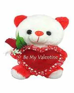 Tickles Faux Fur Be My Valentine Smiling Teddy with Propose Day Heart Washable Stuffed Toy 25 cm 2M and Above