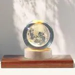 VAGHASIYA ENTERPRISE Crystal Moon Ball - Elegant Living Room Decor, Mystic Moonlight Glass Globe, Perfect for Home Ornaments & Gifts|Unique Gift|Night Lamp|Night Lamp with Illuminated Base Fancy Light 1 pack